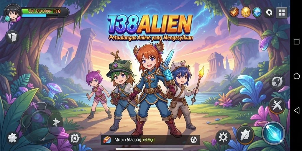 Screenshot menunjukkan karakter anime sedang bertarung dengan efek yang menarik.
