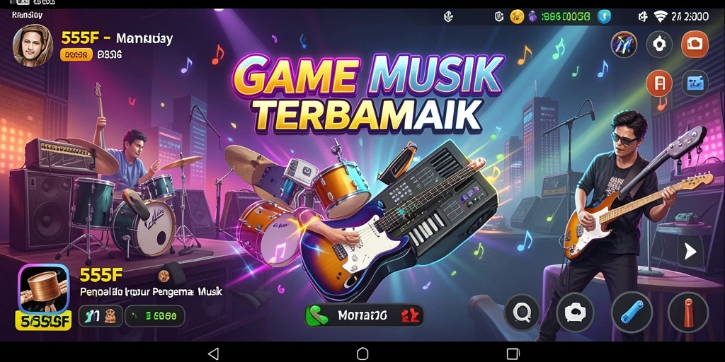 Tampilan gameplay 555F yang menggugah selera musik.