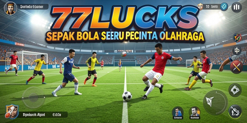 Tampilan gameplay mengesankan dari permainan sepak bola 77LUCKS.