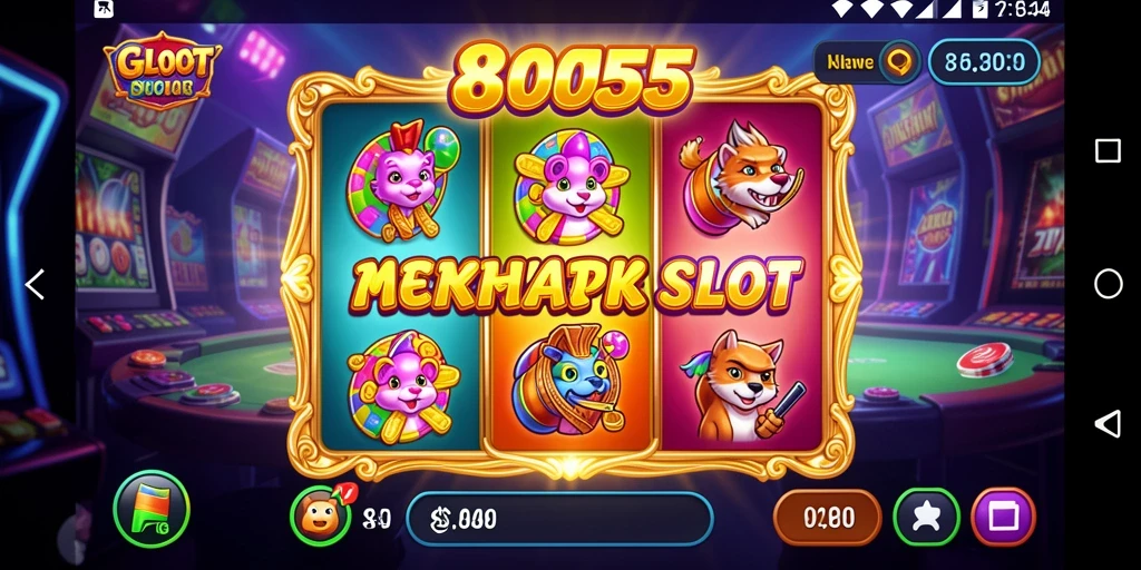 Tampilan gameplay Slot seru dalam 8055, penuh warna dan desain menarik.