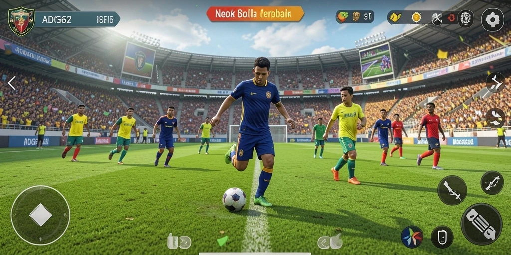 Tampilan gameplay seru dari permainan sepak bola ADG62.