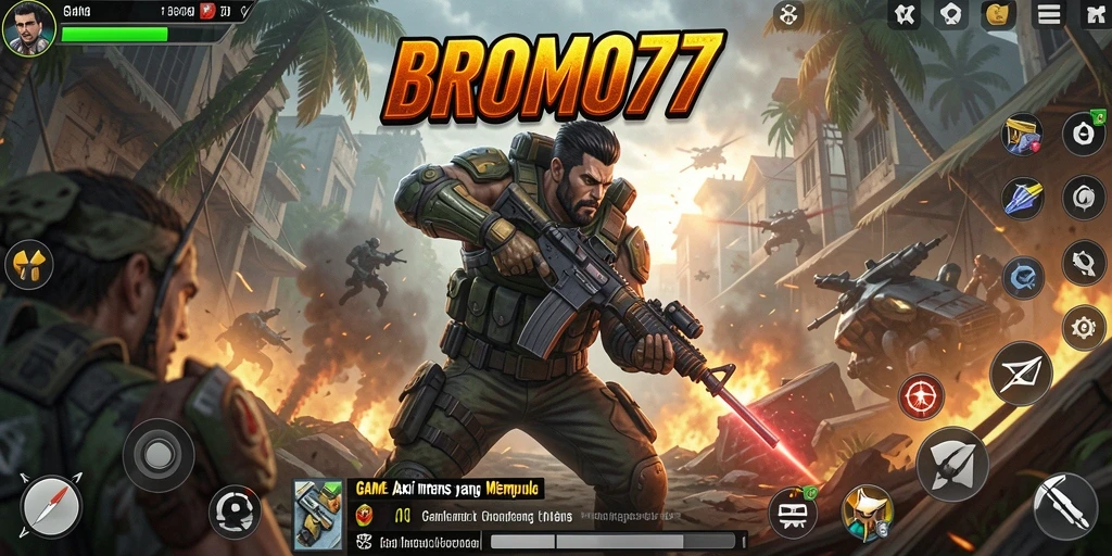 Gameplay seru BROMO77 dengan pertarungan intens.
