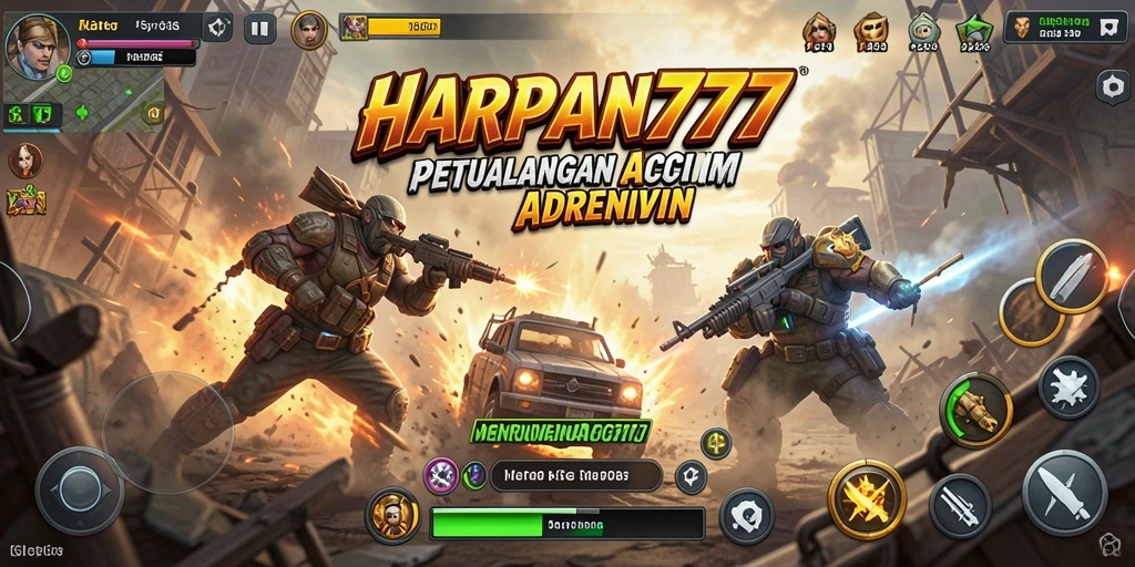 Tampilan aksi mendebarkan dalam gameplay HARAPAN777.