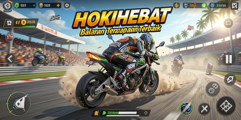 Tampilan aksi balapan seru di HOKIHEBAT.