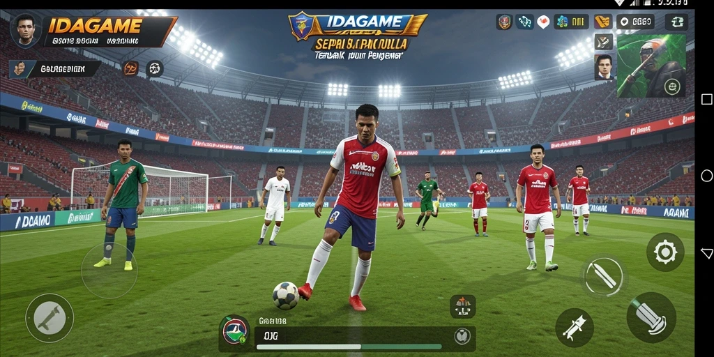 Screenshot gameplay dari IDAGAME menunjukkan pertarungan seru di lapangan.