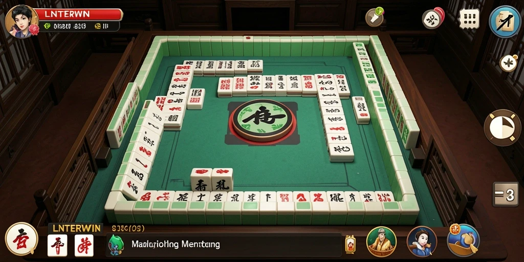 Tampilan menarik dari permainan LNTERWIN dengan berbagai ubin Mahjong.