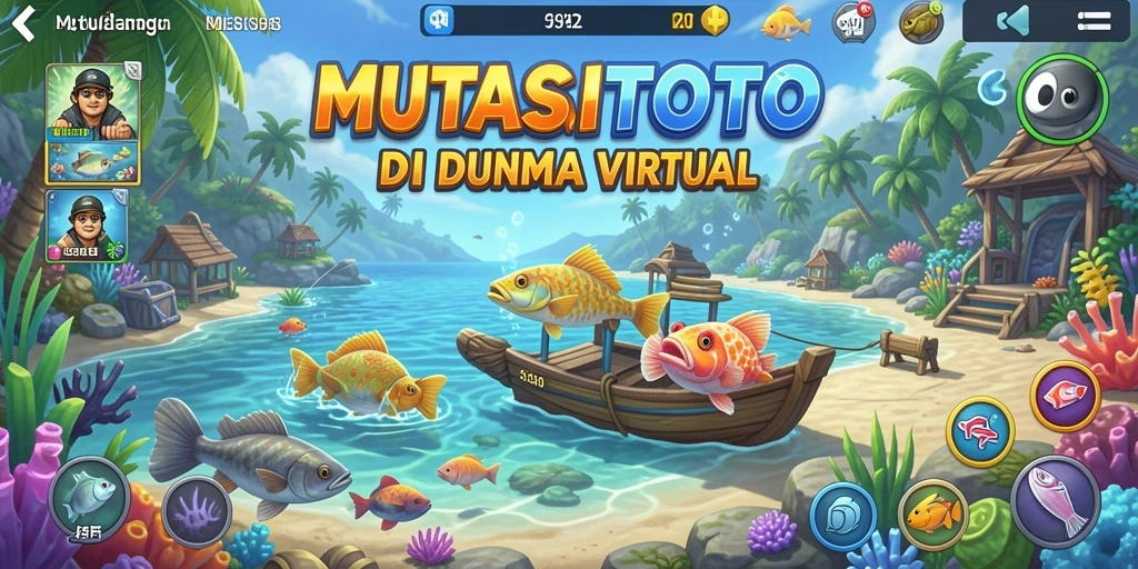 Tampilan menarik dari gameplay memancing di MUTASITOTO.