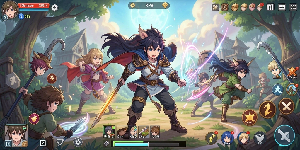 Screenshot menampilkan aksi seru dalam permainan Anime RP8.