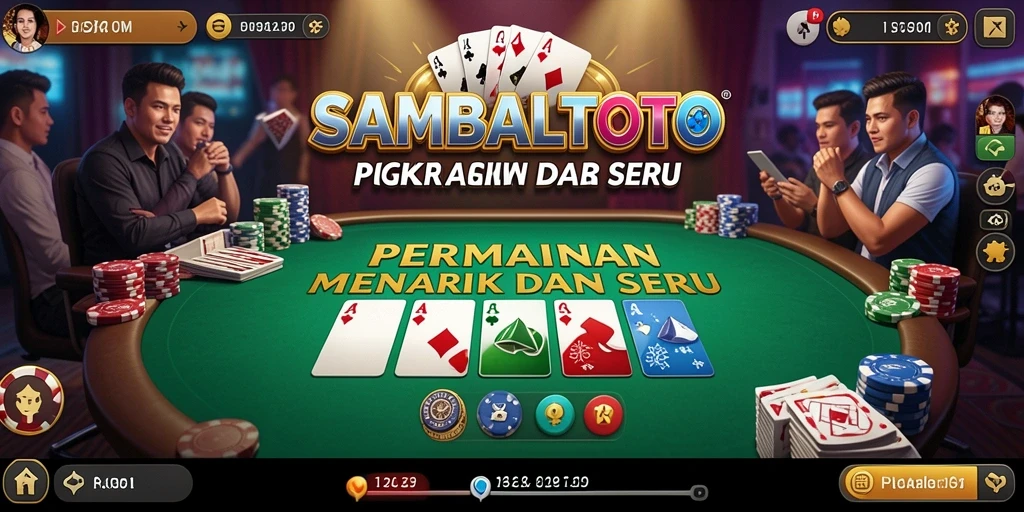 Tampilan gameplay Poker yang mendebarkan di SAMBALTOTO.
