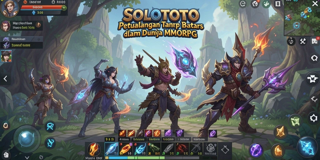 Screenshot gameplay SOLOTOTO menampilkan pertempuran epik dan petualangan seru.
