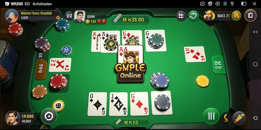 Screenshot gameplay WK888 menampilkan suasana seru permainan Gaple.